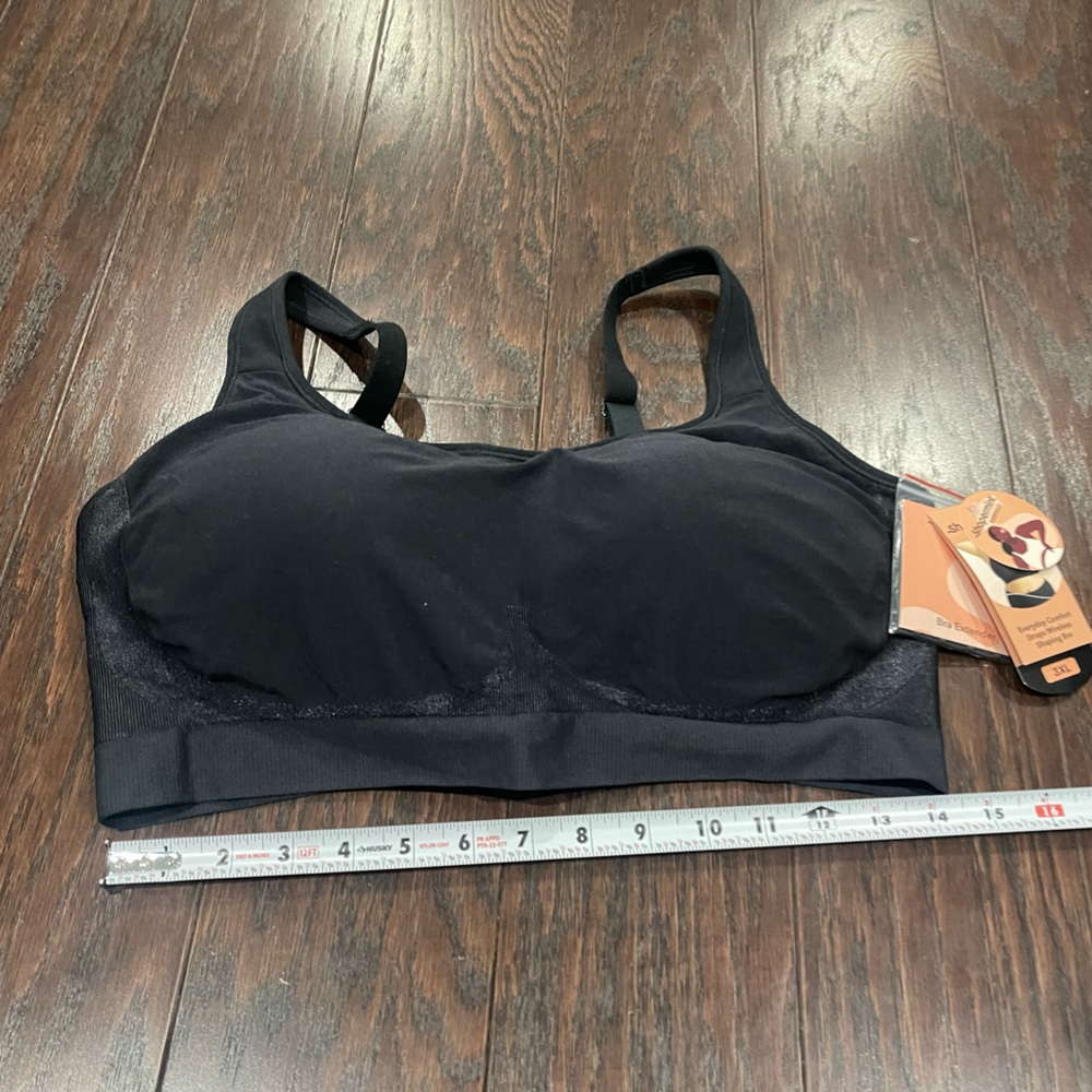 Shapermint Everyday Comfort Straps Wireless Shaping Bra Extender Black Size 3XL